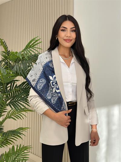 Kolu Büzgü Detaylı Blazer Platin