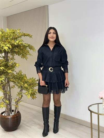 Kot Kat Kat Etekli Kemerli Elbise