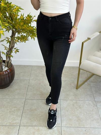 Koyu Füme Tırnaklı Şekillendirici Yüksek Bel Jean