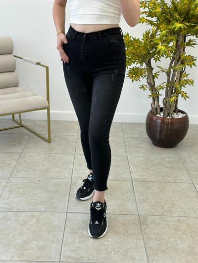 Koyu Füme Tırnaklı Şekillendirici Yüksek Bel Jean