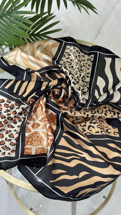 Leopar Zebra Desenli Fular