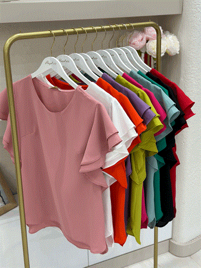 Lüx Kalite Kolları Volanlı Bluz Yağ Yeşili