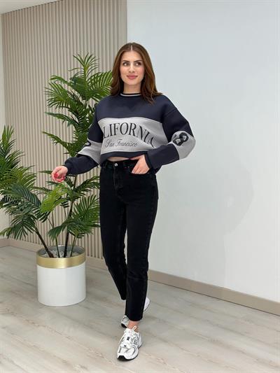 Marka Model Kesik Paça Mom Jean Füme Melbourne