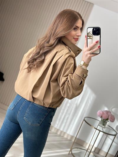 Marka Model Omuzdarı Apoletli Drapeli Trenç Camel