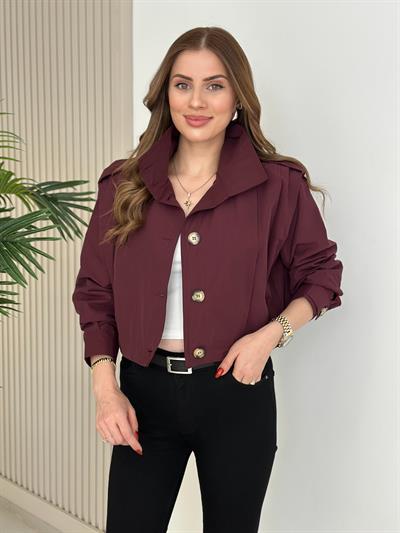 Marka Model Omuzdarı Apoletli Drapeli Trenç Bordo