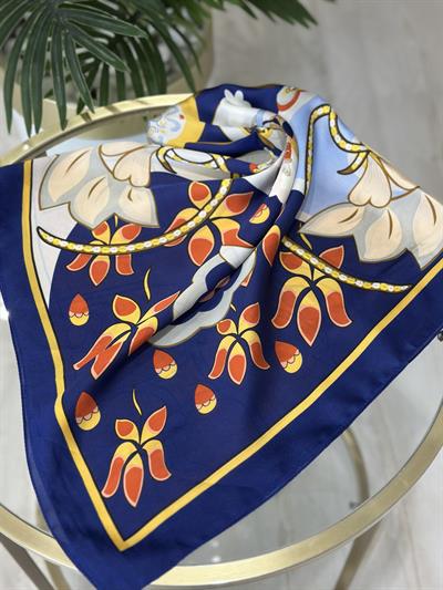 Mavi Desenli Fular