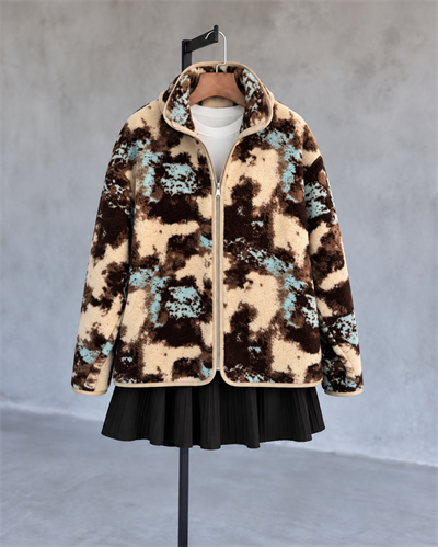 Mavi Desenli Polar Sweatshirt