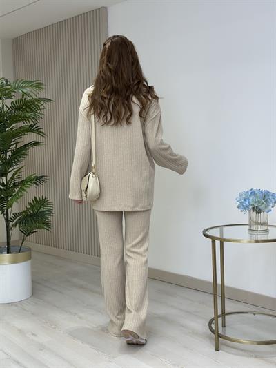Maya Fitilli Yumoş Takım Bej