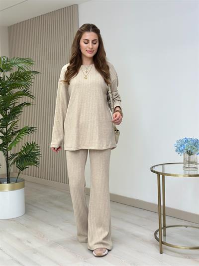 Maya Fitilli Yumoş Takım Bej