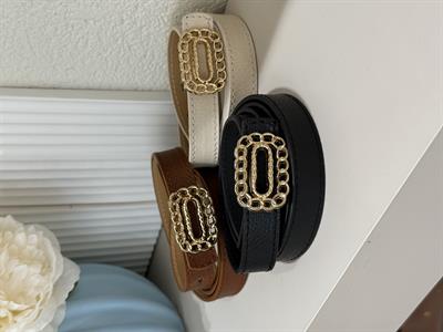 Mini Zincir Tokalı Kemer Taba