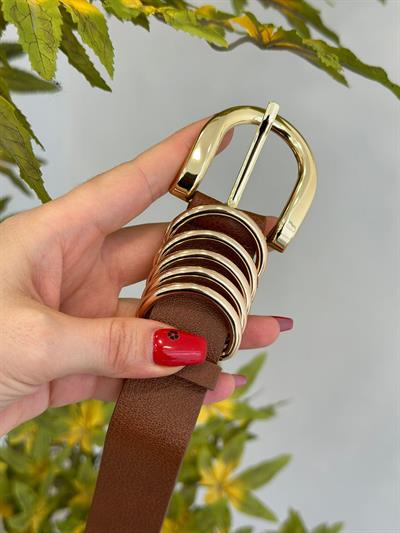 Mng Model Çoklu Gold Metal Detaylı Kemer Taba