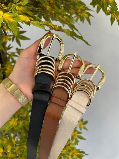 Mng Model Çoklu Gold Metal Detaylı Kemer Taba