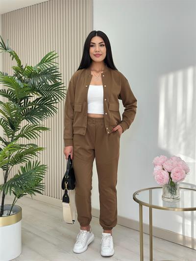 Modal Ceketli Takım Kahve