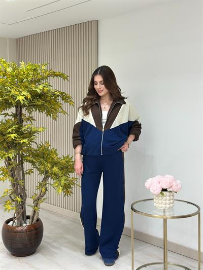 Modal Miksli Ceketli Takım Lacivert