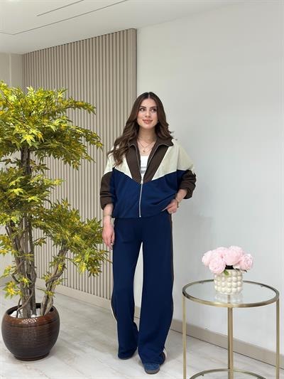 Modal Miksli Ceketli Takım Lacivert