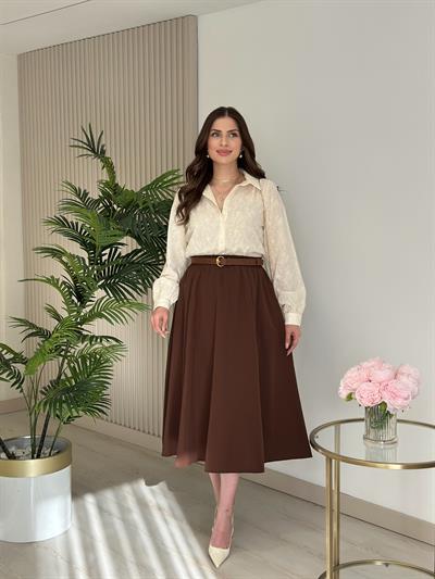 Organik Kumaş Çiçek İşlemeli Gömlek