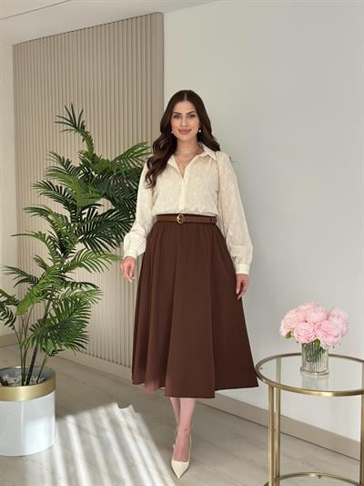 Organik Kumaş Çiçek İşlemeli Gömlek