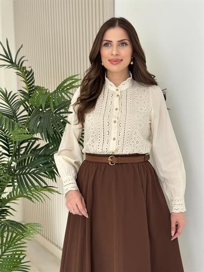 Organik Kumaş Fistolu Hakim Yaka Gömlek