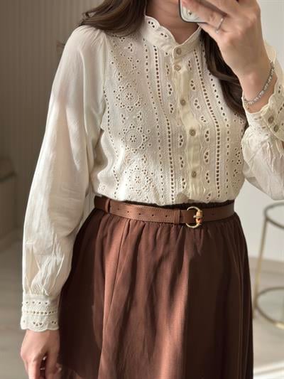 Organik Kumaş Fistolu Hakim Yaka Gömlek