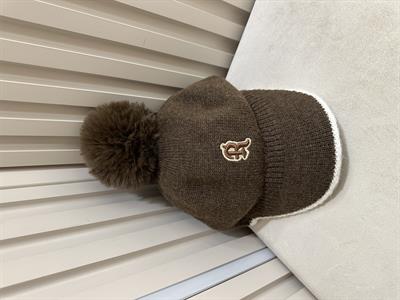 Örgü Ponponlu Kep Kahve