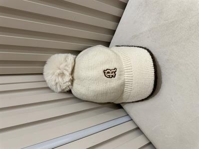 Örgü Ponponlu Kep Krem