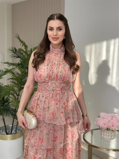 Orj. Marka Kat Kat Şifon Çiçekli Elbise