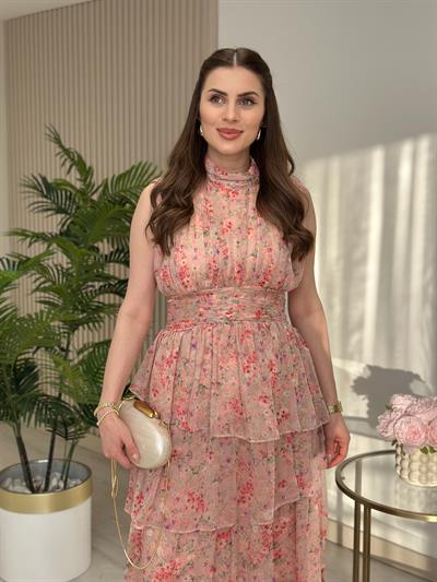 Orj. Marka Kat Kat Şifon Çiçekli Elbise