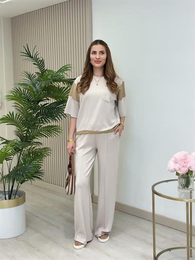 Orj. Marka Paraşüt Detaylı Modal Kumaş Takım Bej