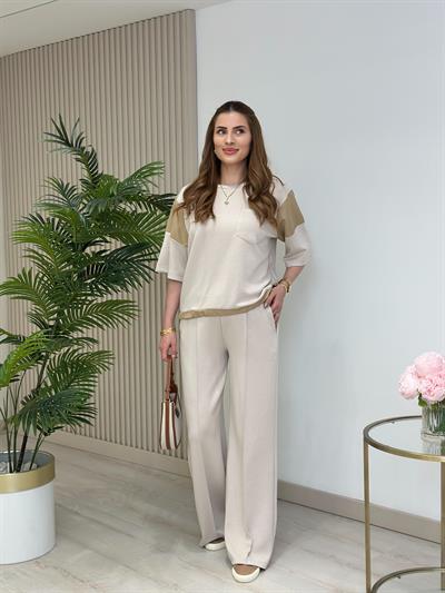 Orj. Marka Paraşüt Detaylı Modal Kumaş Takım Bej