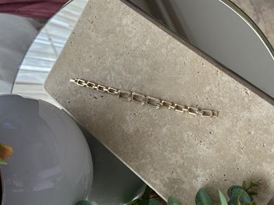 Ortası Üç Dikdörtgen Taşlı Bileklik Gold
