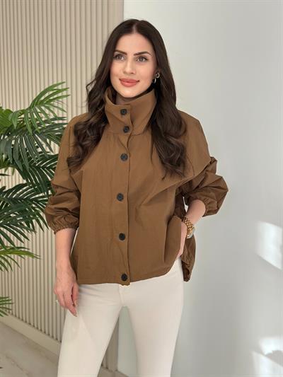 Oversıze Cepli Rüzgarlık Kahve 