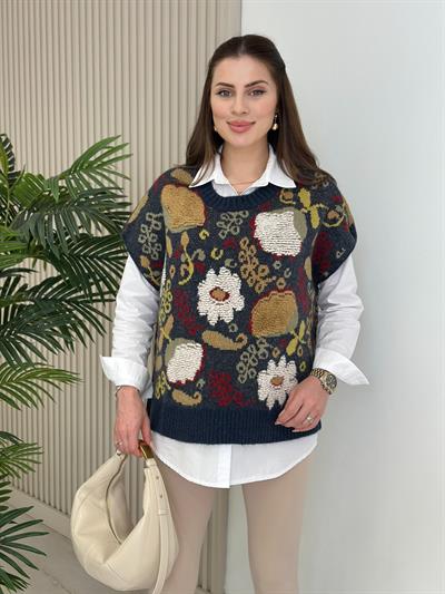 Özel Üretim Gömlek Süveter Takım Lacivert