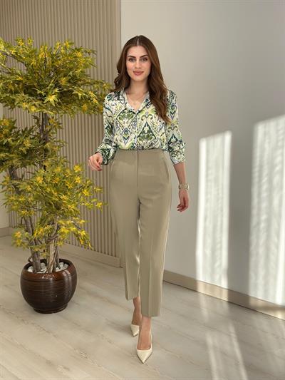 Premıum Kalite Pensli Pantolon Açık Haki