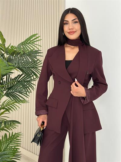 Premium Seri Üçlü Takım Mürdüm