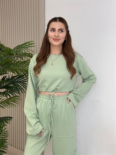 Rome Modal Kumaş Kargo Cep Detaylı Takım Mint