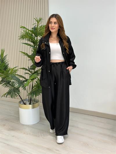 Safari Cepli Parlak Takım Siyah