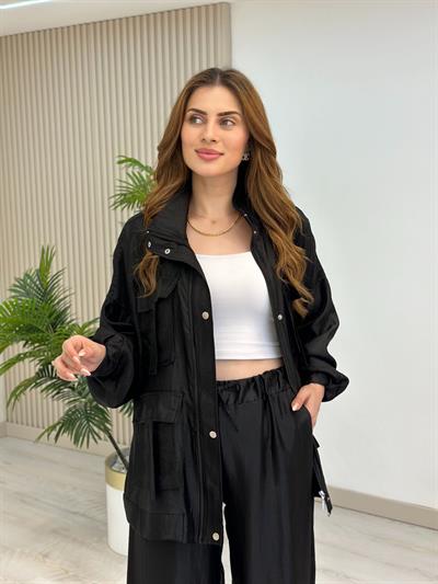 Safari Cepli Parlak Takım Siyah