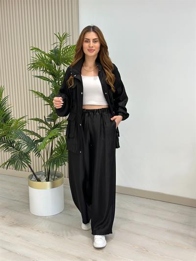 Safari Cepli Parlak Takım Siyah