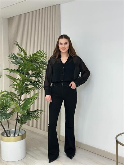 Şifon Marka Model Gömlek Siyah