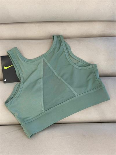 Sırtı Ve Göğsü Transparan Detaylı Sporcu Büstiyer Mint
