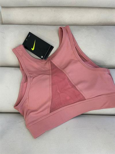 Sırtı Ve Göğsü Transparan Detaylı Sporcu Büstiyer Pembe