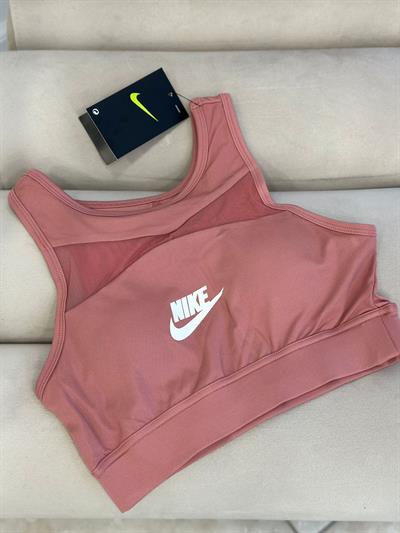 Sırtı Ve Göğsü Transparan Detaylı Sporcu Büstiyer Pembe