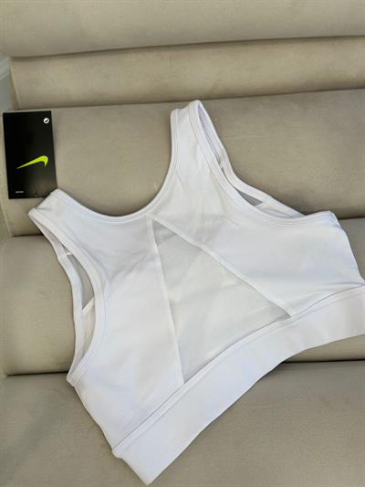 Sırtı Ve Göğsü Transparan Detaylı Sporcu Büstiyer Beyaz