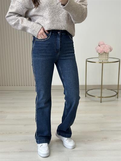 Straight Cepleri Yanları Zımbalı Jean Lacivert