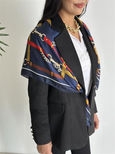 Süet Oversıze Astarlı Tek Düğme Ceket Siyah