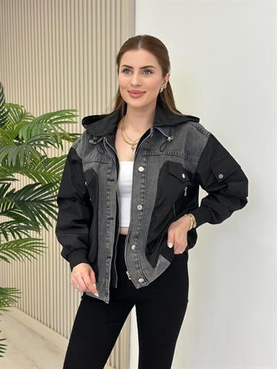 Tasarım Kot Detay Ceket Siyah
