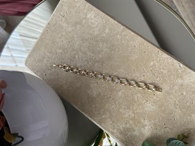 Taşlı Zincir Geçişli Bileklik Gold