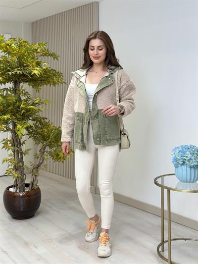 Teddy Kot Detaylı Mont Mint