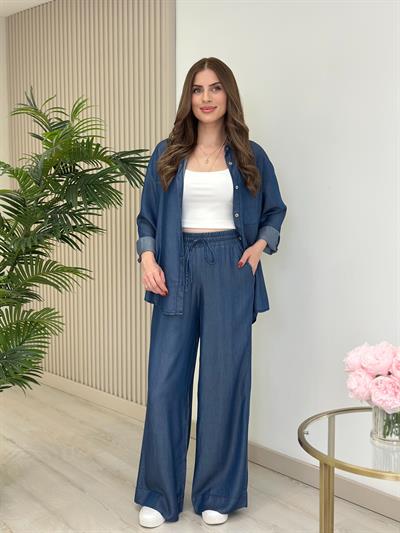 Tensel Kumaş Gömlek Pantolon Takım