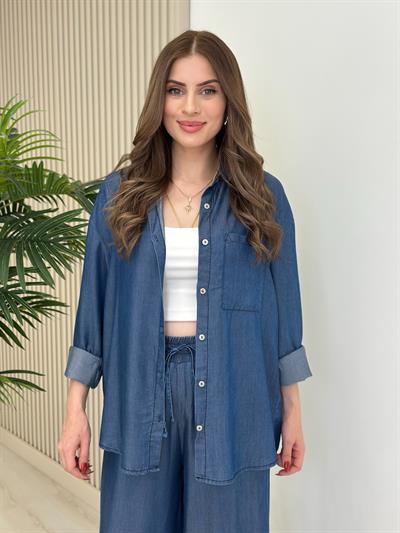 Tensel Kumaş Gömlek Pantolon Takım